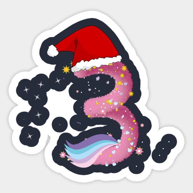 Christmas 3th Birthday Outfit for Girls 3 Year Old three Birthday Sticker by patsuda